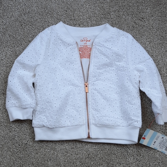 Cat & Jack Other - NWT Cat & Jack  White Eyelet  Zipup Jacket
